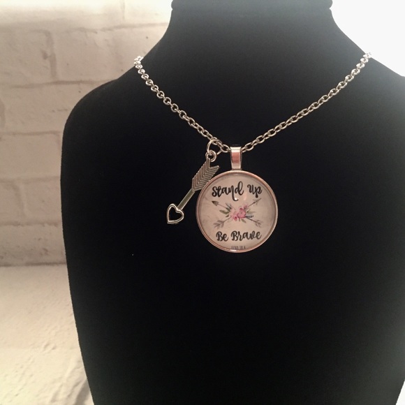 Stand Up Be Brave motivational necklace NEW - Picture 2 of 7